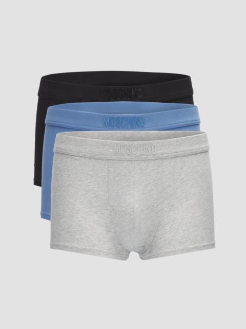 Moschino Men's Tonal Logo Stretch-Jersey Trunk Brief 3-Pack - Multi Grey