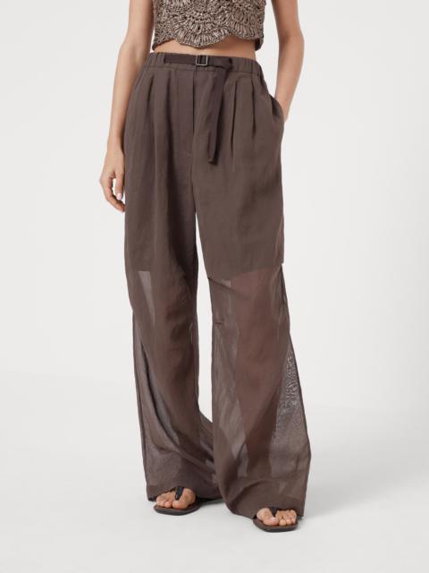 Brunello Cucinelli Cotton organza ergonomic loose trousers