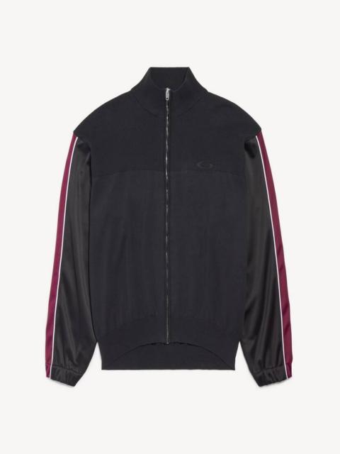 BALENCIAGA Men's Hybrid Zip-up Sweater in Dark Grey