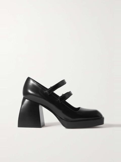 NODALETO Bulla Babies patent-leather platform Mary Jane pumps