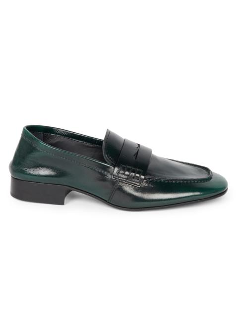 Dries Van Noten Women's Leather Penny Loafers - Emerald