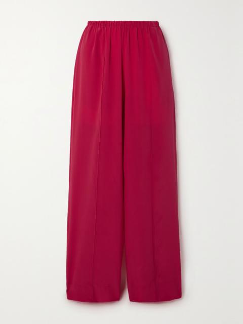 ESSE Studios Classico silk crepe de chine wide-leg pants Red