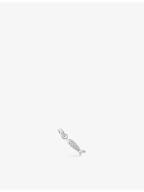 ASTRID & MIYU Fish Rhodium-Plated Sterling-Silver Clip Charm