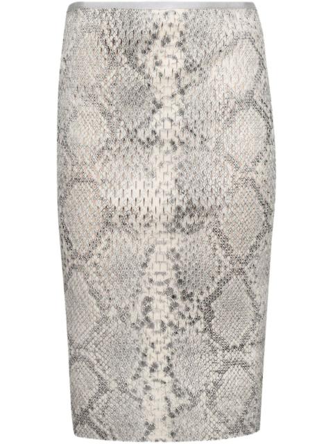 Alexander Wang snake-print pencil skirt