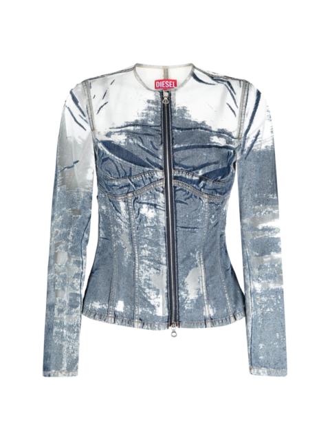Milly denim fitted jacket
