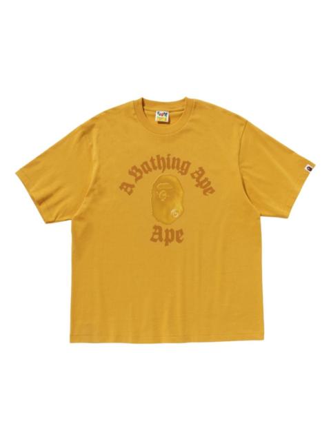 A BATHING APE® A Bathing Ape Gothic College Relaxed Fit Tee 'Yellow' 1K80-110-349-YELLOW