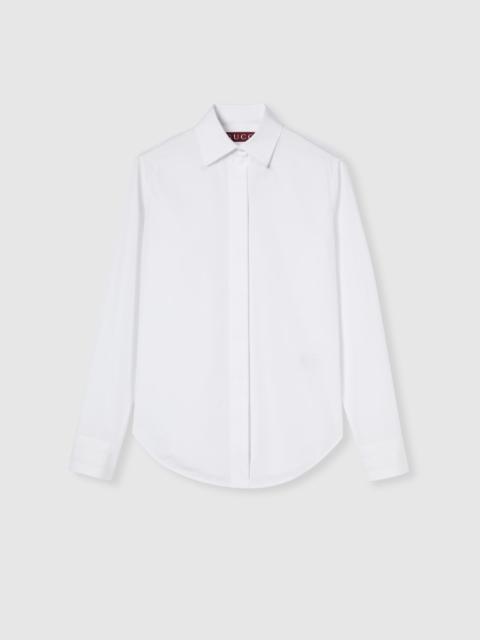 GUCCI Cotton poplin shirt with embroidery