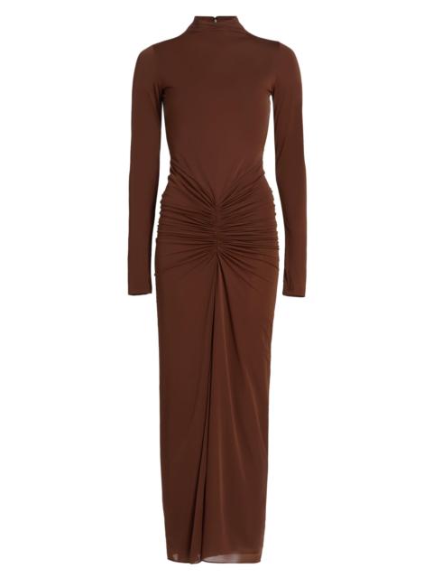RONNY KOBO Women's Scorpio Ruched Column Maxi Dress - Brown