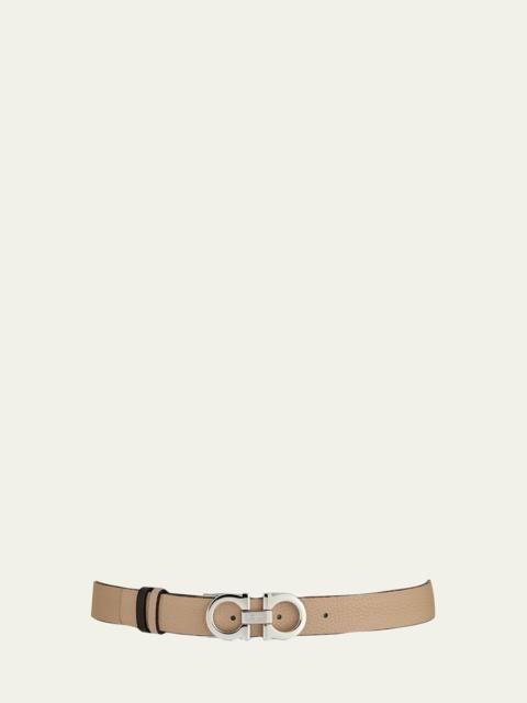 FERRAGAMO Gancini-Buckle Reversible Leather Belt