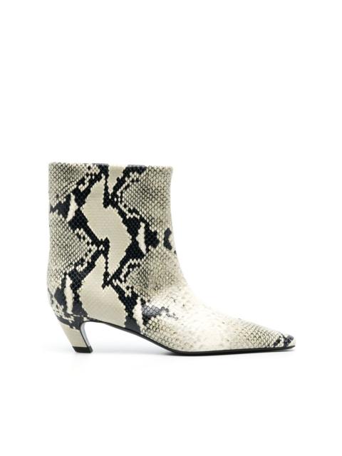 Arizona 55mm python-print ankle boots