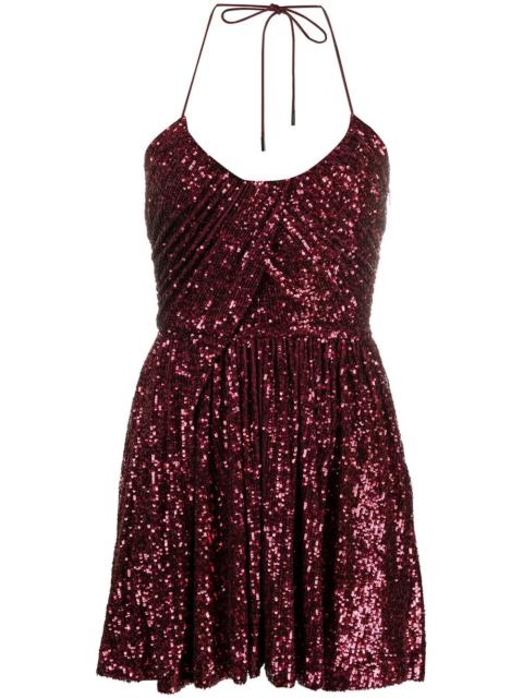 SAINT LAURENT sequinned pleated mini dress