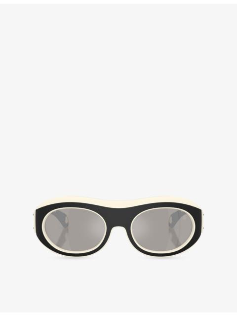 Moncler ME8015U Ramillon Round-Frame Acetate Sunglasses