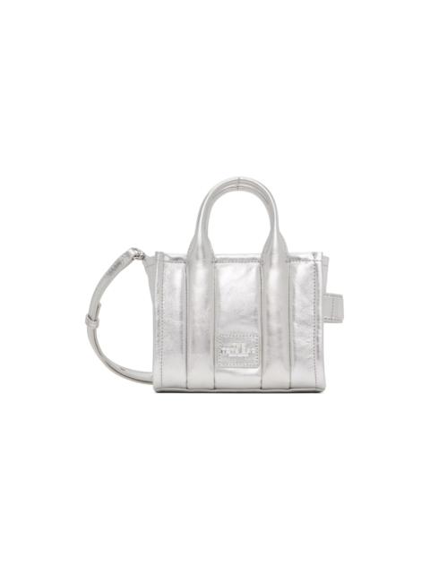 Silver 'The Shiny Crinkle Leather Mini Tote Bag' Tote