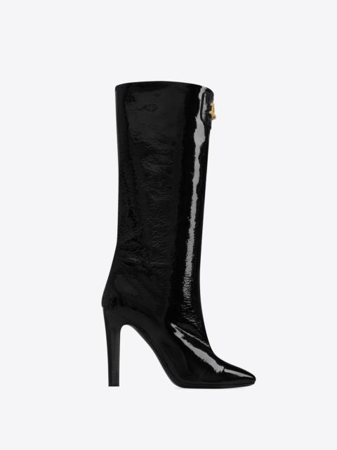 SAINT LAURENT bond boots in patent leather