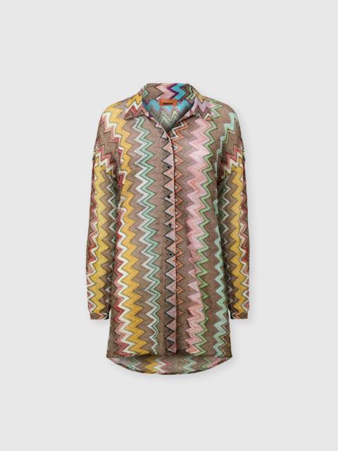 Missoni Blouse in lamé viscose with macro zigzag pattern