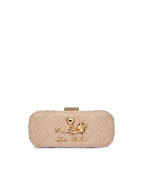 Moschino quilted charm clutch bag