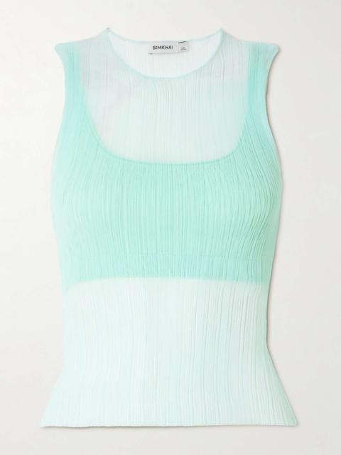 SIMKHAI Plissé tank Light blue