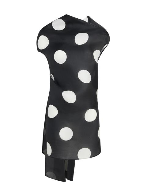 KHAITE Women's Tatia Polka Dot Silk Minidress - Large Dot Black