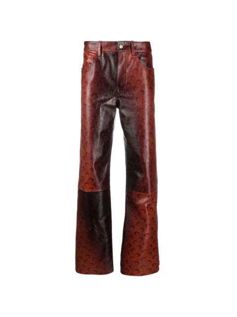 Marine Serre Airbrushed Crafted leather trousers
