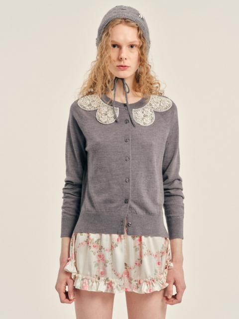 Simone Rocha Turbo Embellished Classic Merino Silk Cardigan