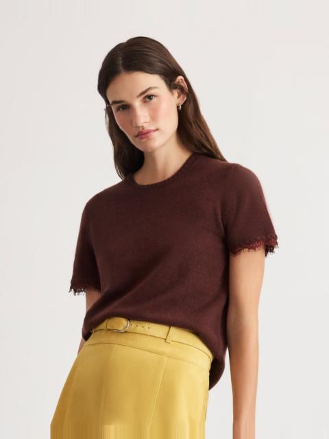 TANYA TAYLOR DAILEY CASHMERE TOP WITH LACE