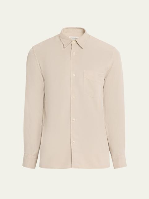 OFFICINE GÉNÉRALE Men's Guido Cotton Contrast Stitch Shirt