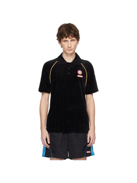 CASABLANCA Black Rib Velour Raglan Polo