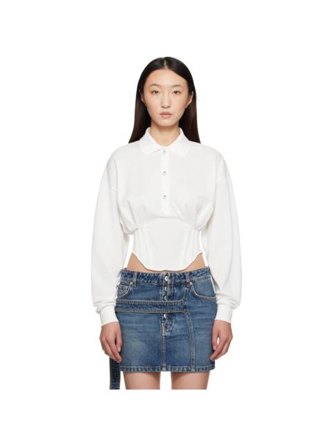 MUGLER White Corseted Polo