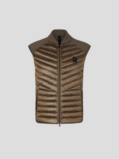 Lucio Hybrid knitted vest in Olive green