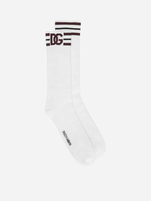 Dolce & Gabbana Stretch cotton socks with jacquard DG logo