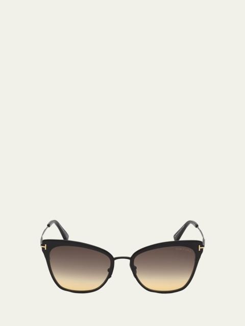 TOM FORD Faryn Dramatic Metal Cat-Eye Sunglasses