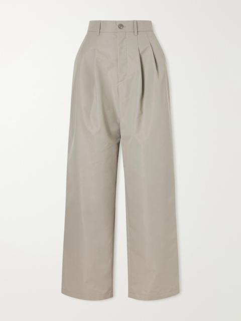 WARDROBE.NYC Pleated Cotton-blend Wide-leg Pants