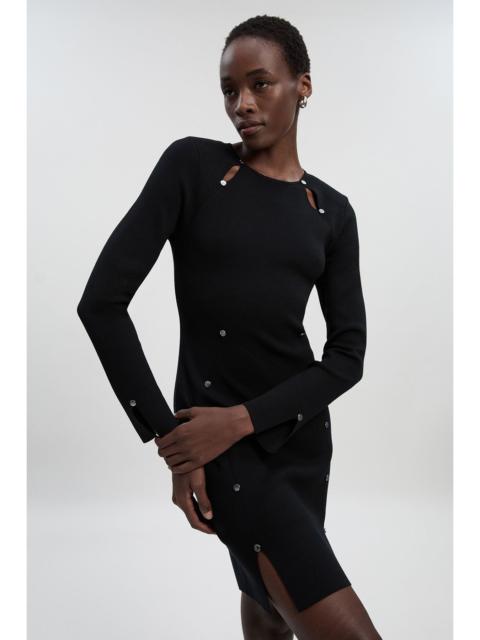 KAREN MILLEN Tall Viscose Blend Stud Keyhole Detail Knit Mini Dress