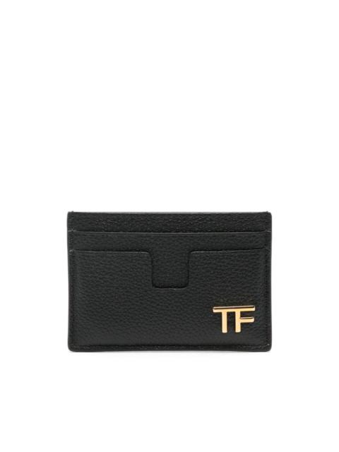 TOM FORD logo-plaque leather card holder