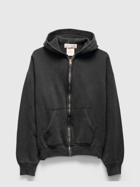 REMI RELIEF 14G Brushed Fleece Zip Hoodie in Black