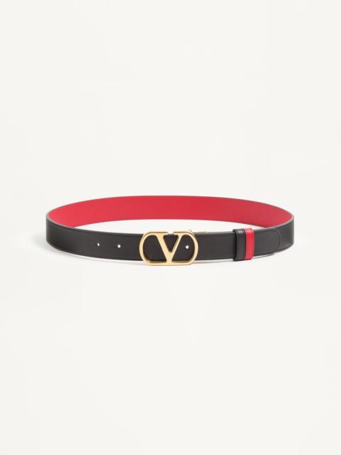 Valentino VLOGO SIGNATURE REVERSIBLE SHINY CALFSKIN BELT - 30MM / 1.2 IN.