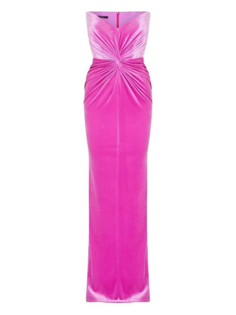 ALEX PERRY strapless twisted gown