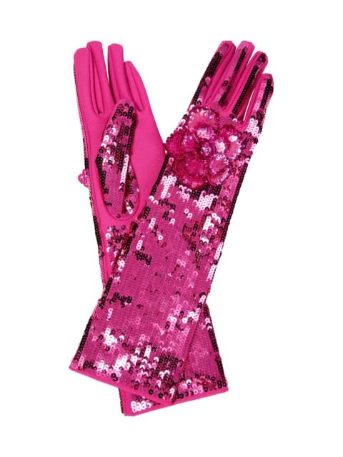 Valentino Floral sequined gloves