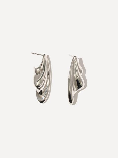 Otiumberg Silver-Plated Statement Wave Stud Earrings