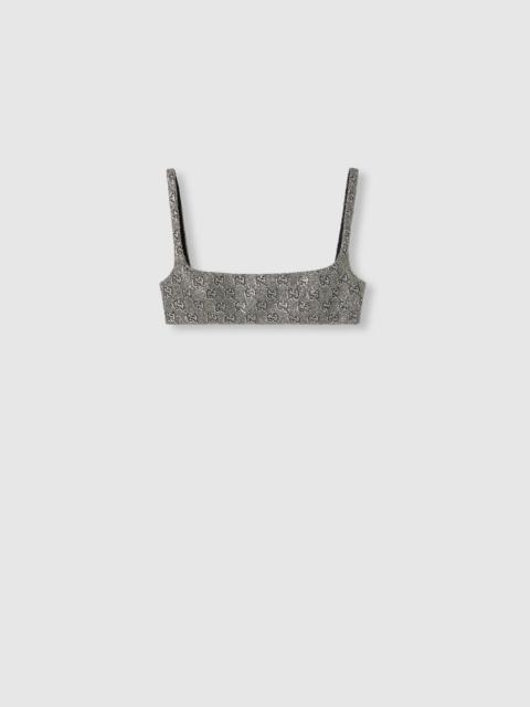 GUCCI Embroidered GG wool tweed top