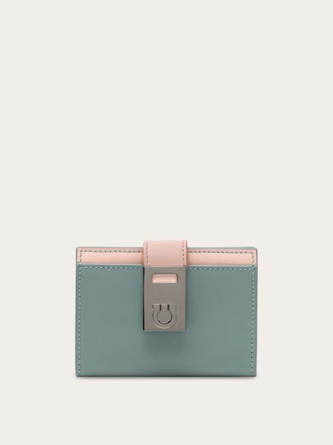 FERRAGAMO Hug two-tone credit card holder
