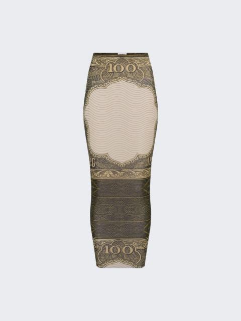 Jean Paul Gaultier Re-edition: Long Mesh Skirt Cartouche Print