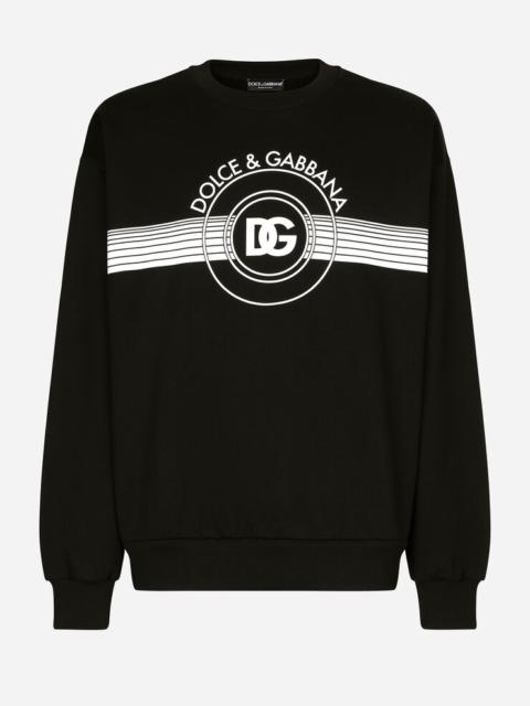 Jersey sweatshirt with DG logo print