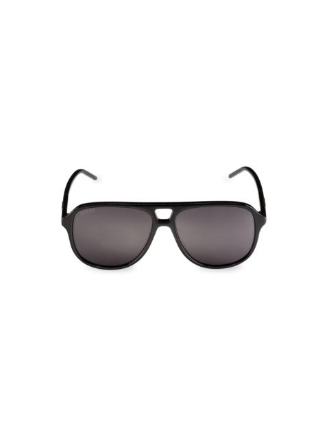 GUCCI double-bridge pilot-frame sunglasses