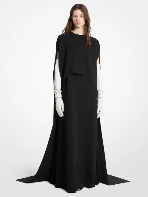 MICHAEL KORS COLLECTION Double Faced Stretch Wool Cape Gown