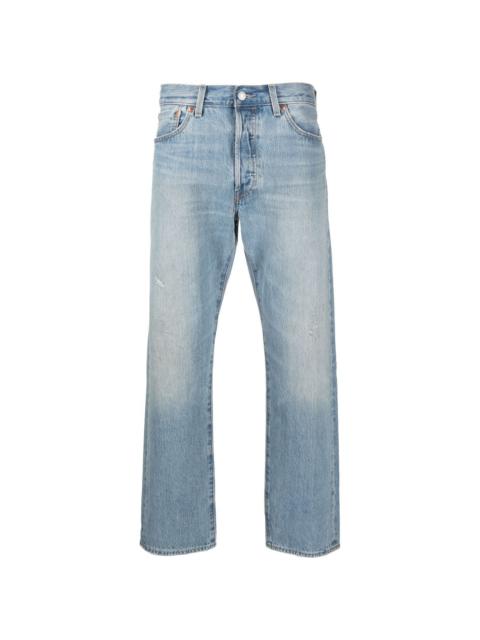 light-wash straight leg jeans