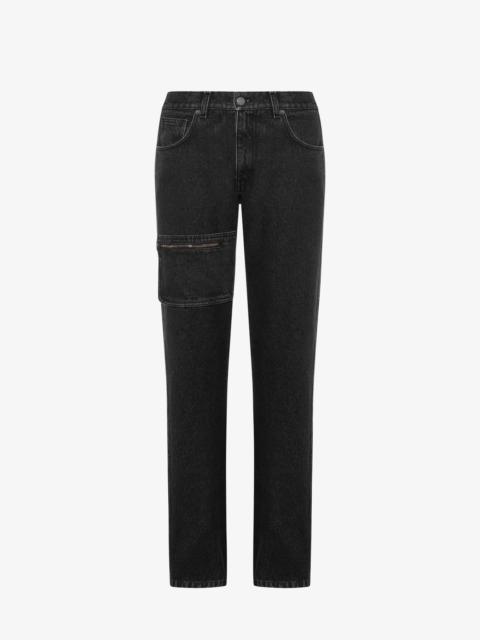 Moschino DOUBLE SMILEY®LABEL ORGANIC DENIM TROUSERS