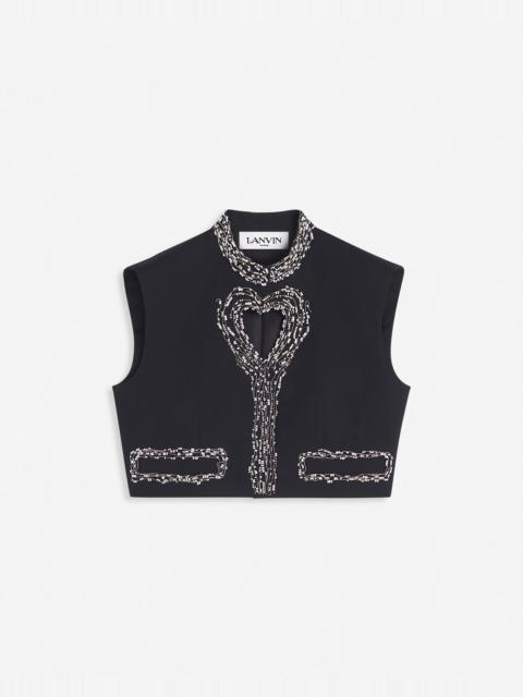 Lanvin SHORT SLEEVELESS JACKET WITH A HEART DETAIL