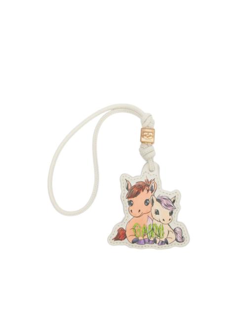 GANNI horse-print keyring