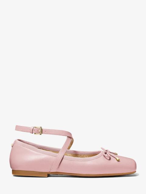 MICHAEL KORS Collette Leather Ballet Flat